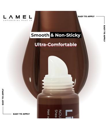 LAMEL Nourishing Lip Butter Tinted Lip Balm - Hydrating Formula with Cocoa Butter & Vitamin E - Sheer Brown Tint Moisturizing Glossy Natural Non-Sticky - 02 Brownie - 0.5 fl.oz / 15 ml - Buy Online on GoSupps.com