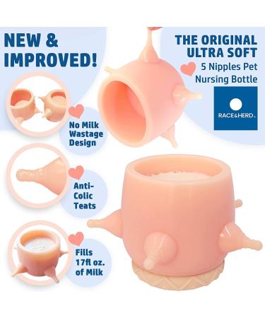 5 Teats Puppy Feeder | Silicone Nursing Station for Multiple Puppies - 17 fl oz Bottle with Nipples | Dog Nursing Supplies - Buy Online on GoSupps.com