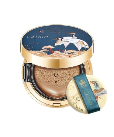 CATKIN BB Cream Air Cushion Foundation Full Coverage Moisturizing Concealer Natural Makeup With Free Refill Medium Warm Camel 0.46 Ounce C05 CAMEL