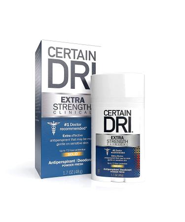 Certain Dri Extra Strength Clinical Antiperspirant Deodorant 3 Pack - Powder Fresh, 1.7oz - Hyperhidrosis Treatment for Men & Women - Buy Online on GoSupps.com