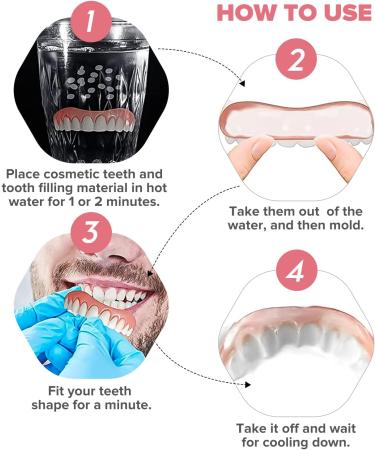 Temporary Dental Veneers 2 PCS for Men and Women - Protect Teeth, Regain Confidence with Bright White Smile - Buy Online on GoSupps.com