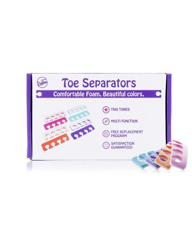 Soft Two Tone Toe Separators - 12 Pack - Ideal for Pedicures, Nail Polish Application & Toes Alignment - Iridesi - Buy Online on GoSupps.com