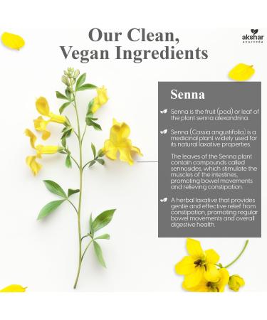 AKSHAR Ayurveda - Senna Lax Aid Herbal Constipation Relief & Laxative - Natural Bloating, Gas, Indigestion & Constipation Supplement - Vegan Cruelty Free (60 Count) - Buy Online on GoSupps.com