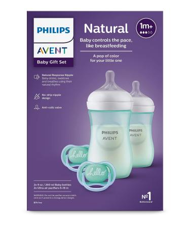 Philips AVENT Natural Baby Bottle with Responsive Nipple Teal Gift Set - SCD837/02 - Buy Online on GoSupps.com