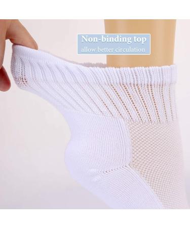 Bamboo Diabetic Socks 6 Pairs - Circulatory No-Binding Ankle Seamless - Athlemo Women&Men - Black (Size 13-15) - Buy Online on GoSupps.com