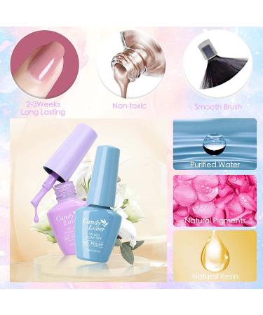 25PCS Natural Nude Gel Nail Polish Kit with Base and Top Coat - Candy Lover Pastel Set | Glitter Nail Art Gift Set - Popular Nude Colors Collection - GS-711 - Buy Online on GoSupps.com