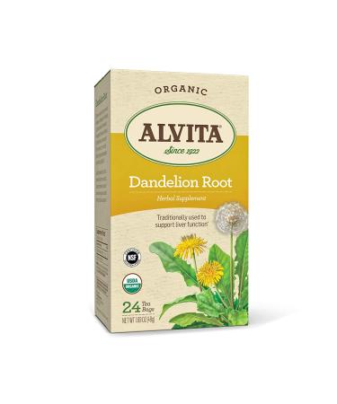 Alvita Organic Dandelion Root Tea - 24 Count Pack | Herbal Wellness - Buy Online on GoSupps.com