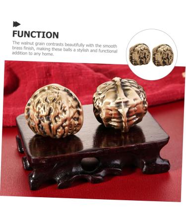 Beaupretty Chinese Medicine Brass Balls | Hand Exercise & Decorative Walnut Design | Power Balance Enhancement - Buy Online on GoSupps.com