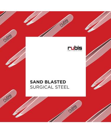 Rubis Classic Stainless Steel Slanted Tweezers | Precision Eyebrow & Hair Removal Tool | Made in Switzerland | Pink - Buy Online on GoSupps.com