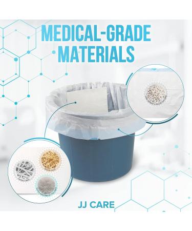 JJ CARE Commode Liners - Pack of 90 Disposable Bedside Toilet Chair Liners with Absorbent Pads - Buy Online on GoSupps.com