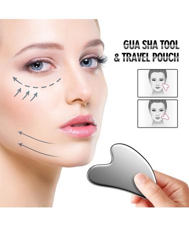 Authentic Stainless Steel Face Roller and Gua Sha Set - Asian Beauty Secret for Face, Eyes, Nose, Neck, and Body - Facial Massage Tools for Muscle Relaxation and Wrinkle Prevention - Buy Online on GoSupps.com