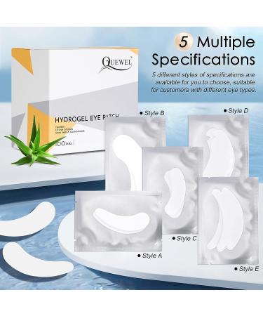 QUEWEL 100 Pairs Eyelash Extension Under Eye Pads with Aloe Vera | Hydrogel Eye Patch for Lash Extensions, Lint Free | Salon Quality, Stick Well | Fits Most Eye Shapes - Buy Online on GoSupps.com