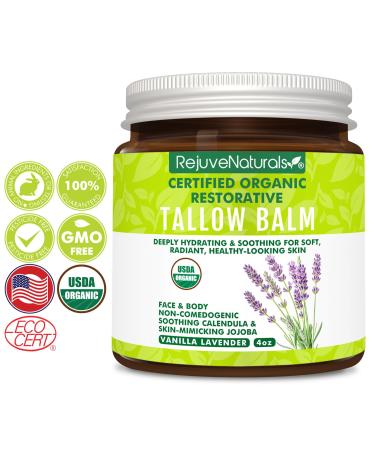 Rejuve Naturals Vitamin E Oil & Organic Tallow Balm Bundle Deep Moisture for Face,Body 100% Pure d-Alpha Tocopherol + USDA Organic Grass-Fed Tallow, Beeswax & Jojoba Nourish Dry Skin - Buy Online on GoSupps.com
