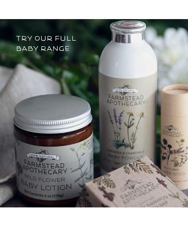 Farmstead Apothecary Organic Baby Powder with Tapioca Starch, Chamomile, Calendula Flowers - 4 oz - Buy Online on GoSupps.com