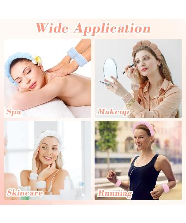 Jexine 4 Set Spa Headband and Wristbands for Women - Cute Sponge Headbands for Makeup, Microfiber Wrist Wash Towel Band for Girls - Skin Care Accessories - Buy Online on GoSupps.com