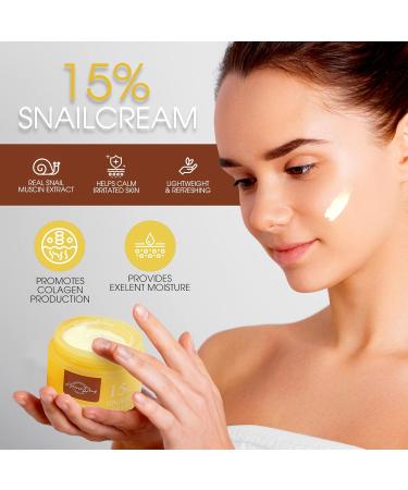 Real Snail Mucin Extract Face Cream - Collagen Boosting & Skin Repair | Nourishing Day & Night Cream - 1.69 oz | Made in Korea - Buy Online on GoSupps.com