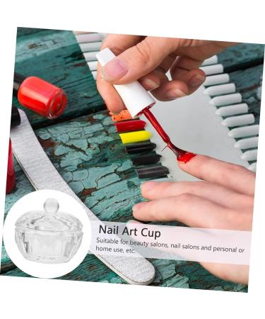 POPETPOP 3Pcs nail art crystal cup mini dappen dish dappen dish with lid powder glass dappen cup nail dipping dish glass jar with lids nail liquid cup washing dishes white manicure - Buy Online on GoSupps.com