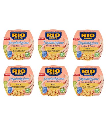 Rio Mare Insalatissime Set of 6 ready-to-use dishes with tuna, chiche salad, zucchini and carrots, 160 g