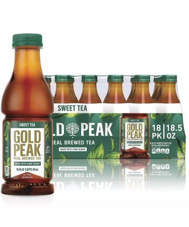 Gold Peak Naturally Sweet Real Brewed Tea Picked for Peak Taste Made With Cane Sugar - By Gourmet Kitchn - (18.5oz / 18pk) 18.5 Fl Oz (Pack of 18)