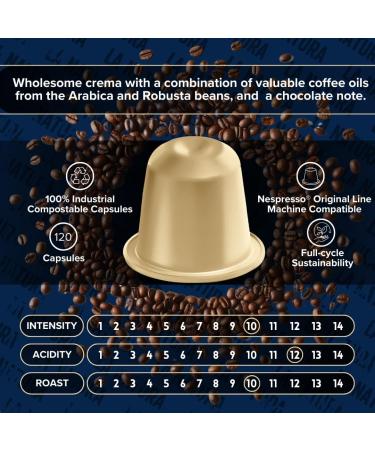 La Natura Lifestyle Caf Cr me | 120 coffee capsules compatible with Nespresso capsule machines | 100% industrially compostable environmentally friendly - Buy Online on GoSupps.com