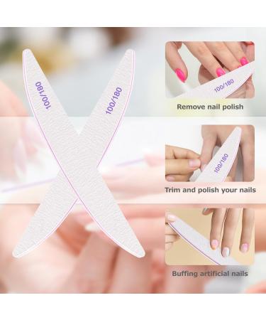 Professional Nail Files 20 Pieces Professional Double-Sided Reusable Nail File 100/180 Grit for Nail Salons DIY Nail Art at Home - Buy Online on GoSupps.com