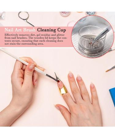 Anulely Nail Brush Cleaning Cup Brush Cleaning Cup Brush Cleaning Cup Nail Glass Cup with Lid Nail Brush Cleaning Tool - Buy Online on GoSupps.com