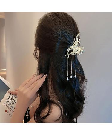 Large Butterfly Hair Claw Clip Set with Pearl Flower & Tassel - Non-Slip Hair Clamps for Styling (2pcs) - Buy Online on GoSupps.com