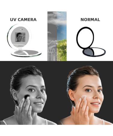 FENCHILIN Compact UV Mirror | 2X Magnification Double-Sided Illuminated Mirror | Built-in UV Camera | 4.3 Inch Foldable Travel Mirror - Buy Online on GoSupps.com