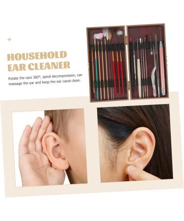 FOMIYES Ear Wax Removal Tools with Box Ear Cleaning Kit for Household Use Includes Wood and Abs Earpicks for Canal Massage and Hygiene Dark Red - Buy Online on GoSupps.com