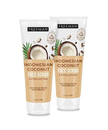 Freeman Exotic Blends Indonesian Coconut Oil Exfoliating Facial Sugar Scrub Face and Lip Scrub Polishes Skin Hydrates Skin Skin 2 Count