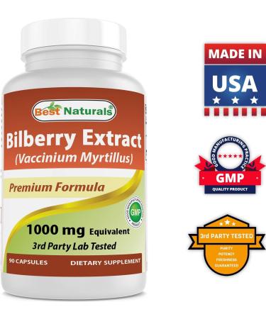Buy Best Naturals Bilberry 1000 Mg - 90 Capsules (Pack of 3) for Eye Health | Fast International Shipping - Buy Online on GoSupps.com
