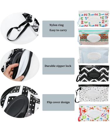 Ushopfun 6 Pack Portable Wet Wipe Pouch Travel Baby Wet Wipe Dispenser Container Refillable Wipe Holder for Diaper Bag Reusable Wet Wipes Box Wipe Carrying Case Holder Small Keeps Wet Wipes Moist White - Buy Online on GoSupps.com