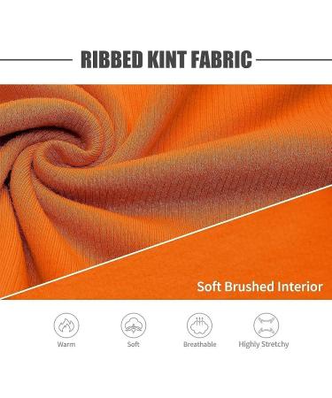 Zengjo Men's Turtleneck Long Sleeve Thermal Base Layer Top - Slim Fit, Orange, Size XL - Buy Online on GoSupps.com