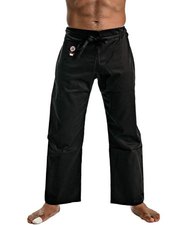 Ronin Medium Weight Karate Pants 8oz 100% Cotton - Black & White | Traditional Drawstring for Quality & Comfort - Size 7 - Buy Online on GoSupps.com