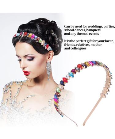 Buachoi Rhinestone Headband - Fashionable Pearl & Crystal Hair Accessories for Weddings Birthdays Parties | Colorful Women's Headdress - Buy Online on GoSupps.com