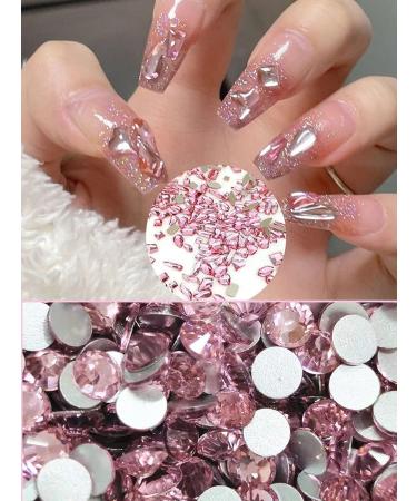 Wsimily Pink AB Crystal Nail Rhinestones Kit | 1620 Pcs Flatback Gems for DIY Manicure | Tweezers & Organizer Box Included - Buy Online on GoSupps.com