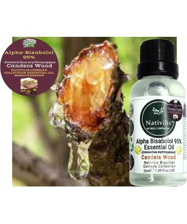Nativilis Candeia Essential Oil Natural Alpha Bisabolol 95% (Eremanthus erythropappus) Vegan - Antibacterial Anti-inflammatory - Skin-Smoothing - Nociceptive Properties Copaiba - Buy Online on GoSupps.com