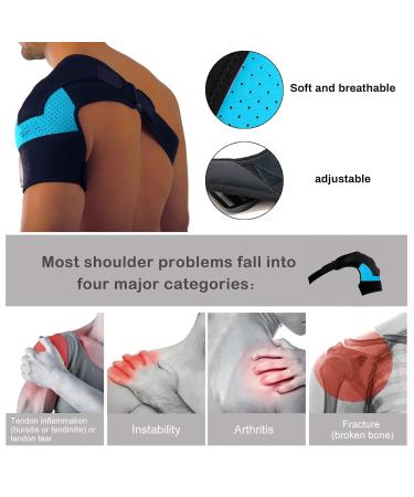 Shoulder Brace for Men and Women Shoulder Brace Support Rotator Cuff Compression Support Left and Right Adjustable Shoulder Wrap for Shoulder Injuries and Tendonitis for Fitness Training Exercise - Buy Online on GoSupps.com