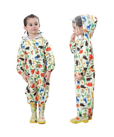 Baby Rain Suit All in One Raincoat One Piece Rain Coverall Kids Outdoor Hooded Rainsuit Waterproof Jumpsuit Yellow 1-3 Years 1-3 Years Yellow