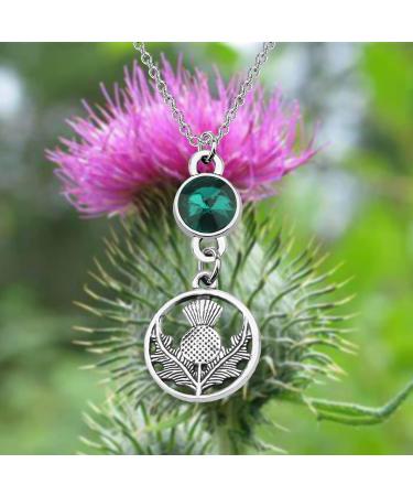WSNANG Scottish Thistle Necklace - Elegant Thistle Pendant for Women | Scottish Blessing Jewelry in Silver - Buy Online on GoSupps.com
