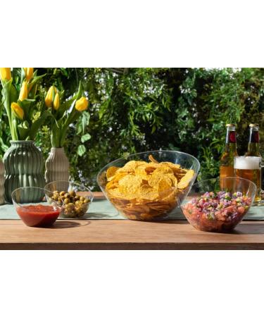 Posh Setting Crystal Clear Disposable Premium Hard Plastic Medium Angled Bowl 5 Pack - 20 OZ Salad Snack & Fruit Bowl - Buy Online on GoSupps.com