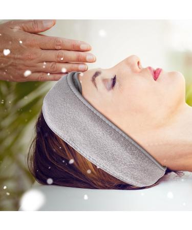 2 Pieces Spa Headband Skincare Headband With Adjustable Magic Sticker Headband for Washing Face Makeup Headbands Reusable Makeup Hair Band for Women(Gray Blue) - Buy Online on GoSupps.com