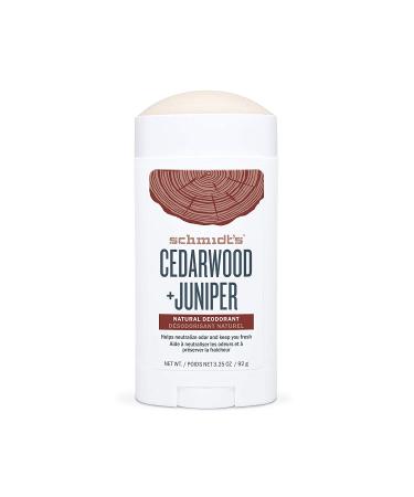 Schmidt's Aluminum Free Natural Deodorant - Cedarwood + Juniper, 24-Hour Odor Protection, Vegan & Cruelty-Free, 3.25 oz - Buy Online on GoSupps.com