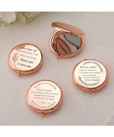 To My Daughter Rose Gold Compact Mirror - Unique Gifts from Mom & Dad for 18th Birthday & Graduation - Buy Online on GoSupps.com