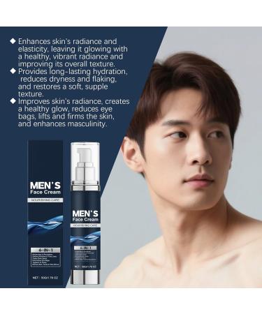  JINGLING JINGLING Men's Face Cream | 6-in-1 Moisturizing Cream with Plumping Effect 50g Day and Night Face Cream For Travel and Home Use - Buy Online on GoSupps.com