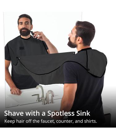BEARD KING - The Official Beard Bib - Hair Clippings Catcher & Grooming Cape Apron - As Seen on Shark Tank - Black (Lite Version) Lite Black - Buy Online on GoSupps.com