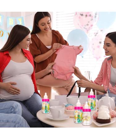 100 Pcs 3.5 Inch Baby Shower Mini Milk Bottles with It's A Girl Stickers - Pink DIY Party Favors for Girls - Buy Online on GoSupps.com