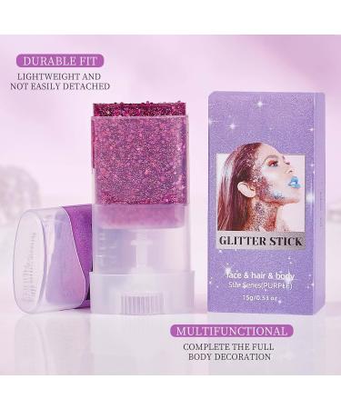  Clawrex Chunky Festival Glitter Body Pen Glitter Gel for Body Hair and Face (Purple) - Buy Online on GoSupps.com