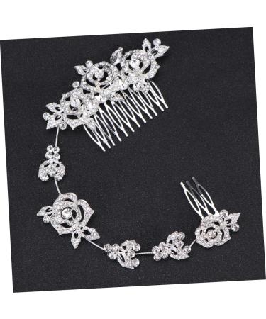 FRCOLOR Hair Comb with Rhinestone Headband Hair Pin with Floral Rhinestones Headpiece Bridal Set of 3 - Buy Online on GoSupps.com