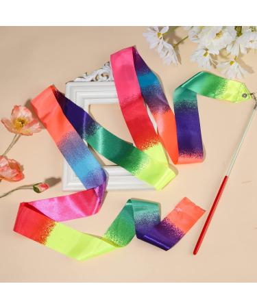 LUTER Dance Ribbon Set - 2pcs 78.7 Inch Gymnastics Ribbons for Kids and Adults - Bright Color Streamer On a Stick for Dancing Training and Birthday Parties - Buy Online on GoSupps.com